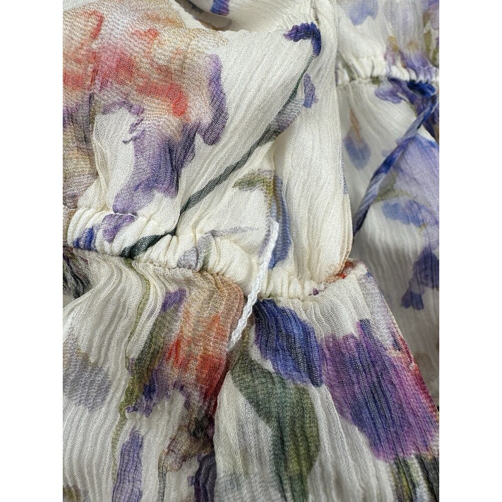 Zimmermann Tama Iris Silk Playsuit Romper Floral Ruffle Button Front No Belt 3 - Picture 10 of 13
